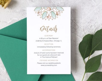 Modern Calligraphy Wedding Invitation Template Light Blue Geometric Wedding Invitation Suite BH19 Faux gold and Marble Wedding Invite