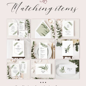 Willow Eucalyptus Wedding Program Template, Greenery Wedding Folded Ceremony Program, Printable Rustic Boho Wedding Program. WE21 image 7