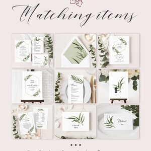 Willow Eucalyptus Wedding Welcome Sign Template, Printable Greenery Wedding Sign, Rustic Boho Ceremony Signage, Instant Download. WE21 image 6