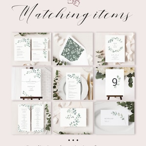 Eucalyptus Wedding Envelope Liner Template. A7 Watercolor Greenery Wedding Envelope Liner. Printable Sage Green Garden Wedding Liner. EL19 image 9