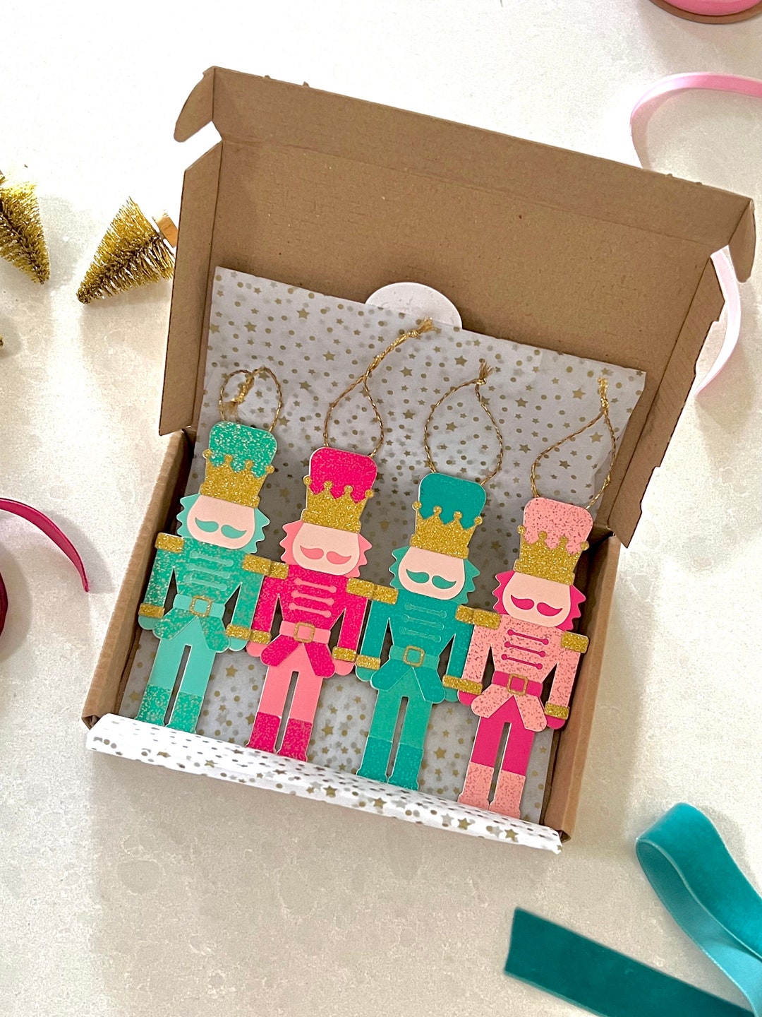 Nutcracker Christmas Tree Decorations Set of 4 Etsy