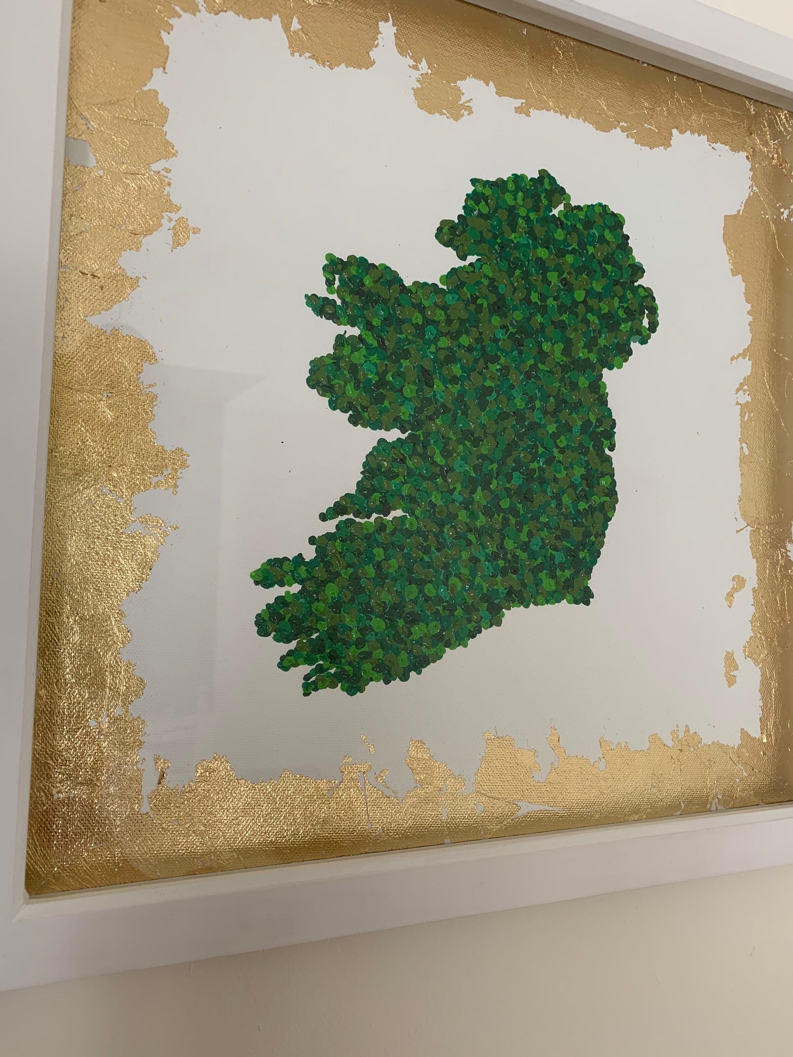 Framed Painting of Ireland Ireland Map Gold Leaf Detail Etsy