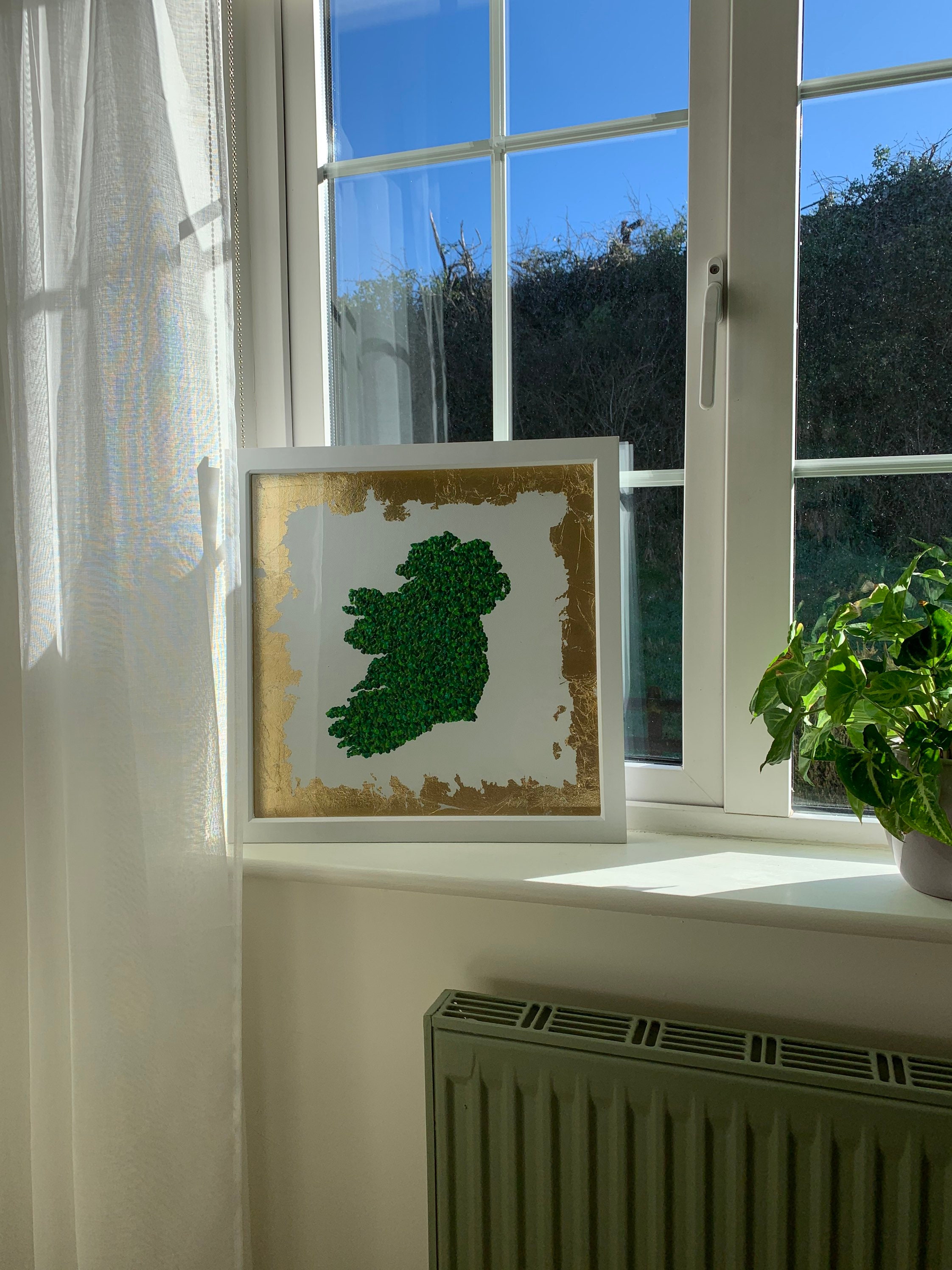 Framed Painting of Ireland Ireland Map Gold Leaf Detail Etsy