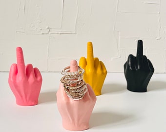 F U Ring Holder | Middle Finger | Jewellery | Jesmonite | Eco Friendly | Home Decor | House Warming Gift