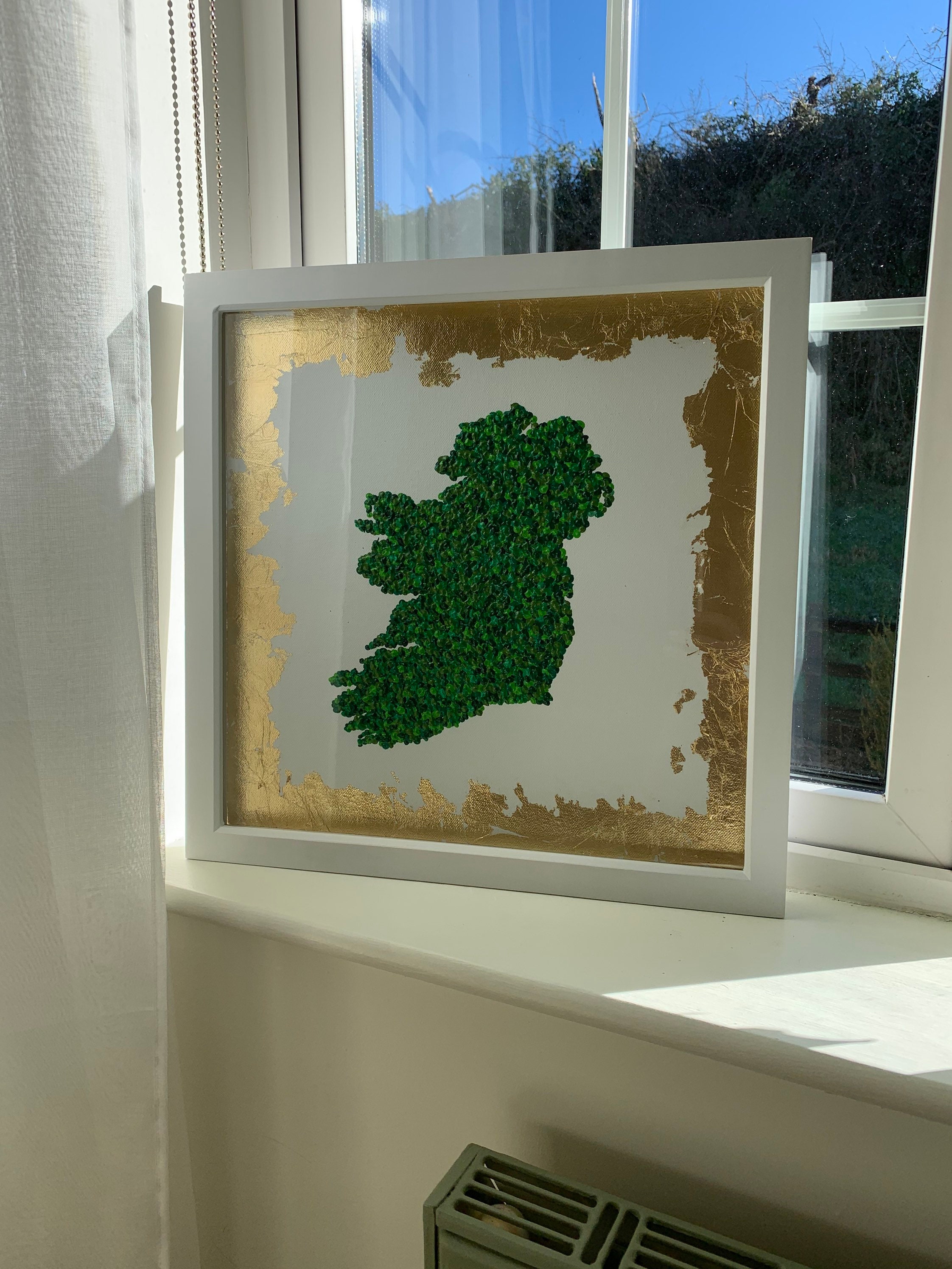 Framed Painting of Ireland Ireland Map Gold Leaf Detail Etsy