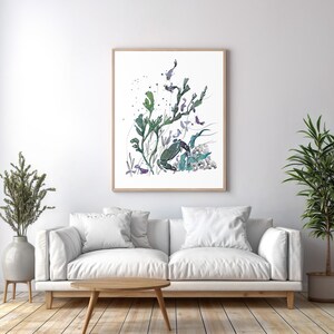 Tirage d'art aquarelle, Le crabe bleu