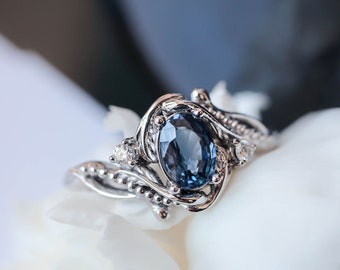 Buy Sapphire Diamonds Engagement Ring, Vintage Style Ring