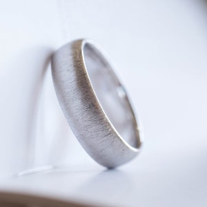 6mm Satin Finish Classic Wedding Band for Men, Rustic Mens Wedding Band, 14K / 18K Yellow, Rose, White Solid Gold Comfort fit Wedding ring
