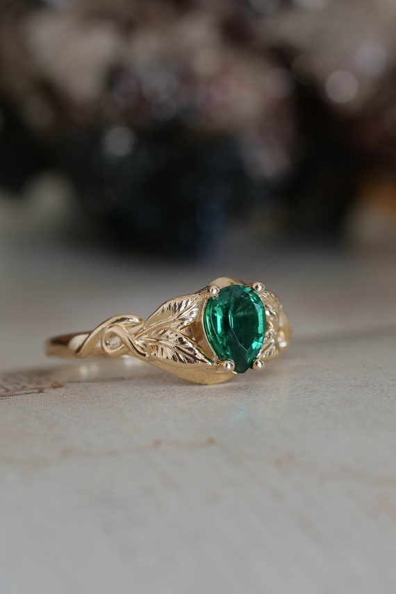 Handmade Buy Large Natural Emerald Ring Online India | Ubuy