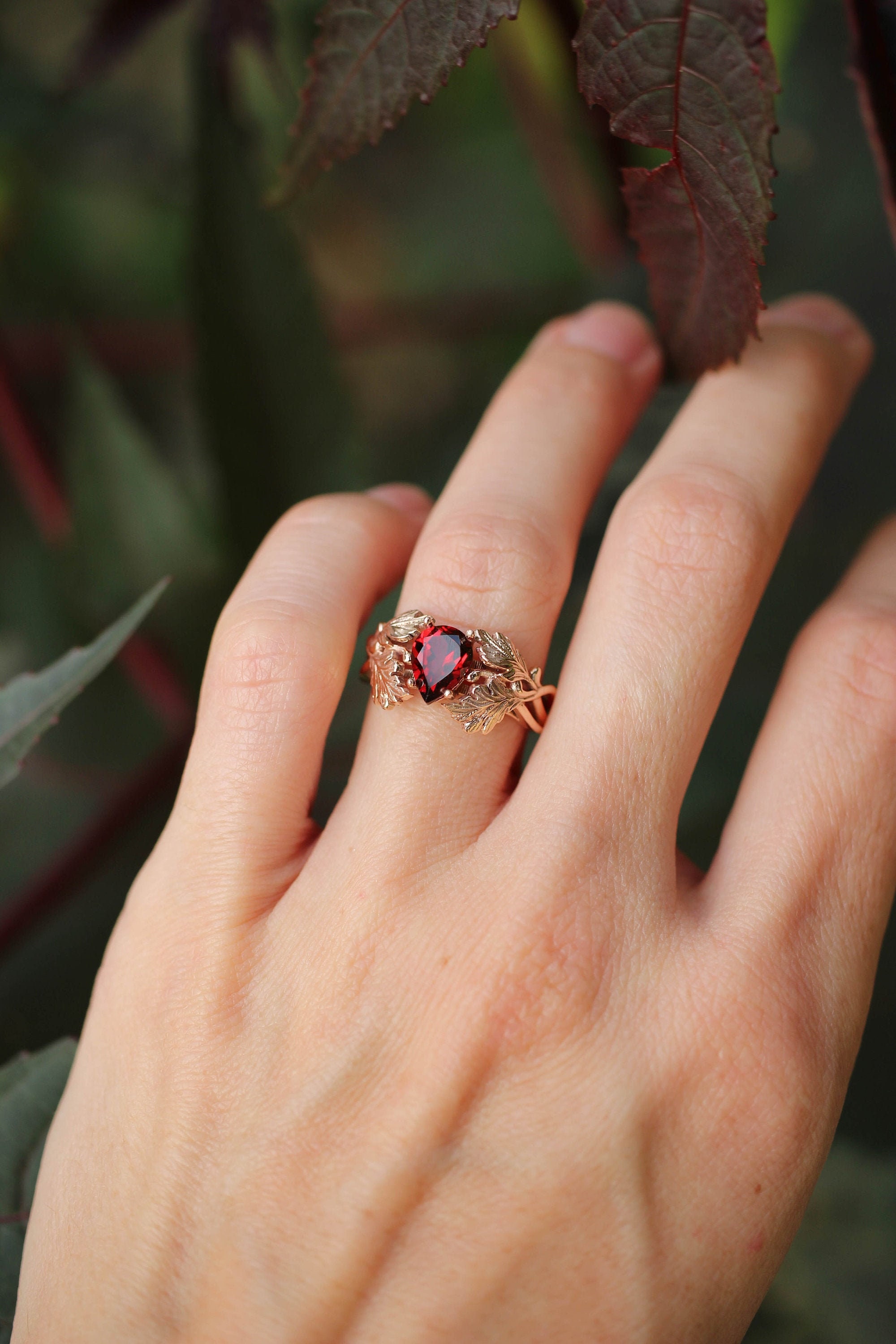 Garnet and rose gold sale