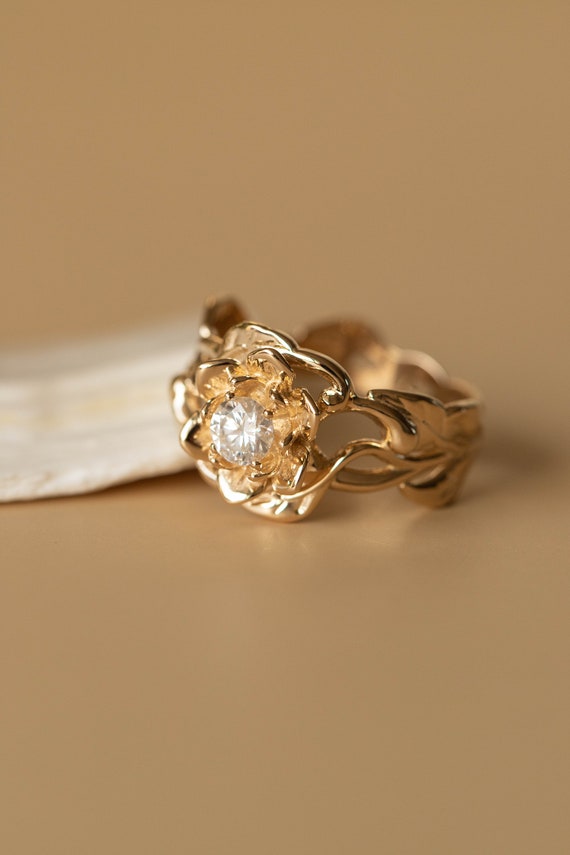 READY TO SHIP Size 11 Us Moissanite Floral Engagement Ring