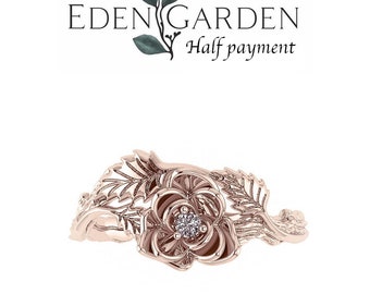 Half-payment: Rose ring with natural ruby