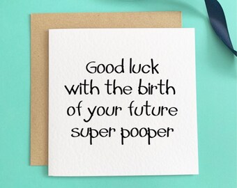 Baby shower card, good luck for birth, baby in lockdown, card for pregnant friend, congrats on pregnancy card, funny baby shower card