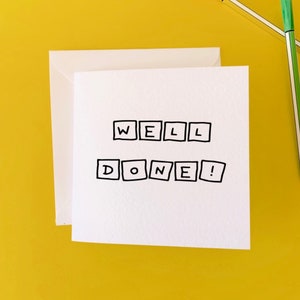 goed gedaan, goed gedaan kaart, goed gedaan passeren examens, goed gedaan op nieuwe baan, goed gedaan het kopen van nieuwe huis, goed gedaan geslaagd rijden test, nieuwe baan,