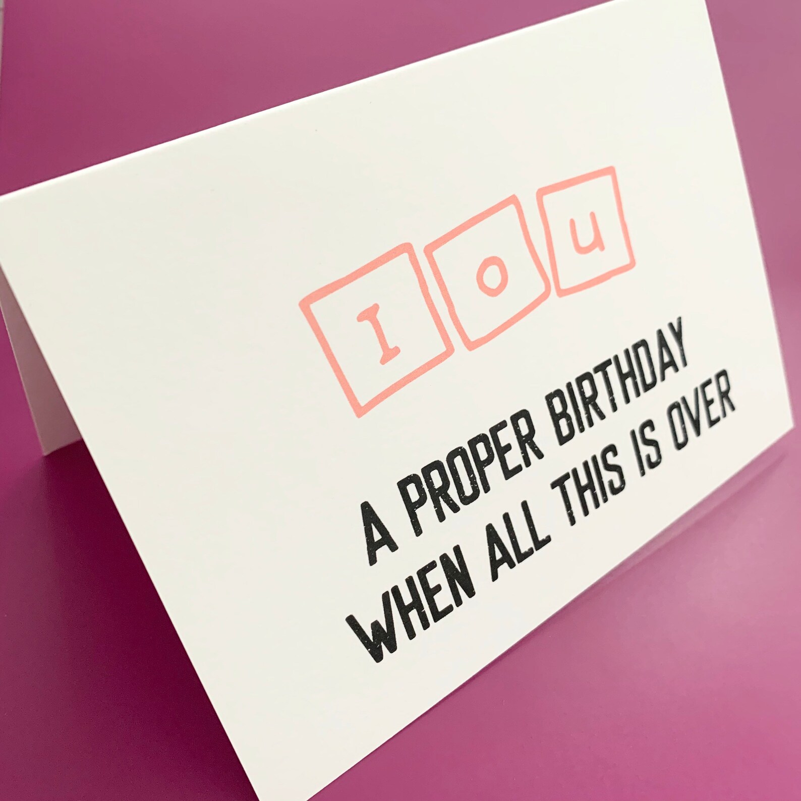 IOU a proper birthday card lockdown birthday birthday in Etsy