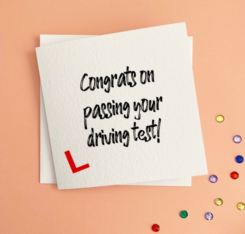 Pass Driving Test Card Well Done Passing Driving Passed - Etsy