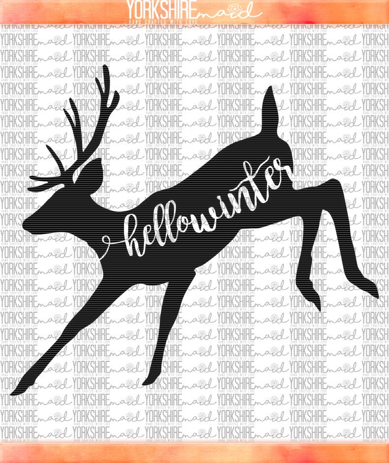 Download Hello Winter Reindeer Silhouette SVG / PNG / JPEG for Cricut | Etsy