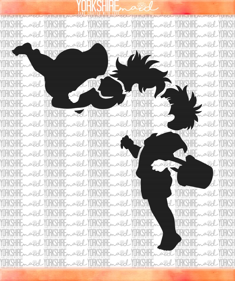 Download Studio Ghibli Ponyo & Sosuke Silhouette SVG / PNG / JPEG for | Etsy