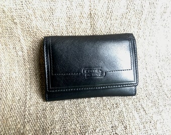 Vintage camel active leather wallet with key ring - for cards, notes, coins - nice condition