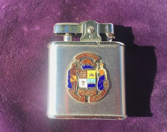 Vintage Ronson petrol lighter whirlwind - silver emblem City of Toronto - handmade - with personal engraving mary olga al