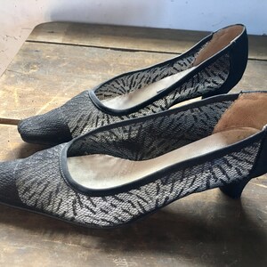 Vintage Zelasal pumps Stile Giovane 80s original made of silk crepe fabric original image 1