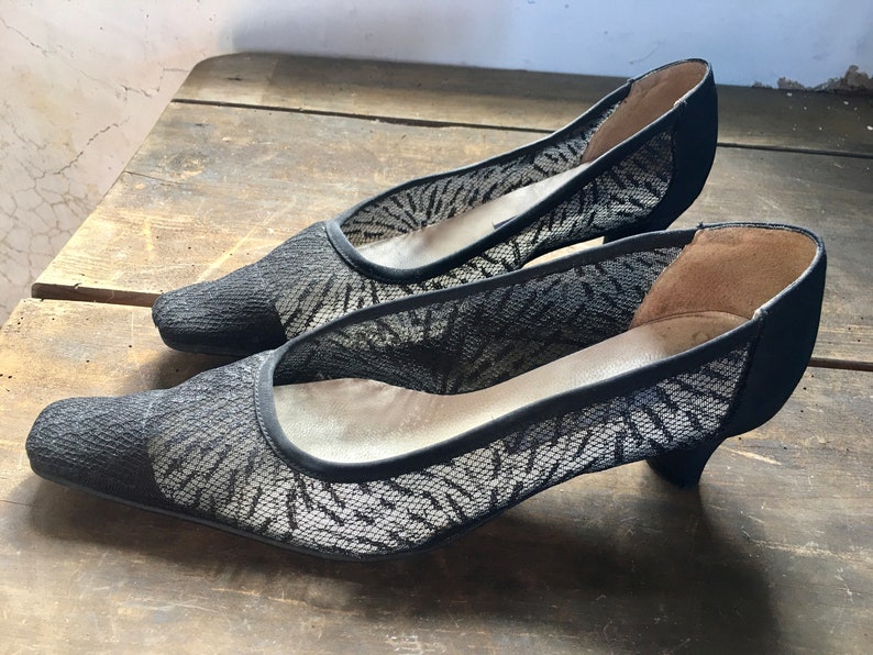 Vintage Zelasal pumps Stile Giovane 80s original made of silk crepe fabric original image 1