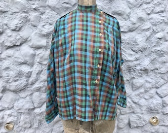 Bluse 80er Jahre Westernstil, Raglanärmel