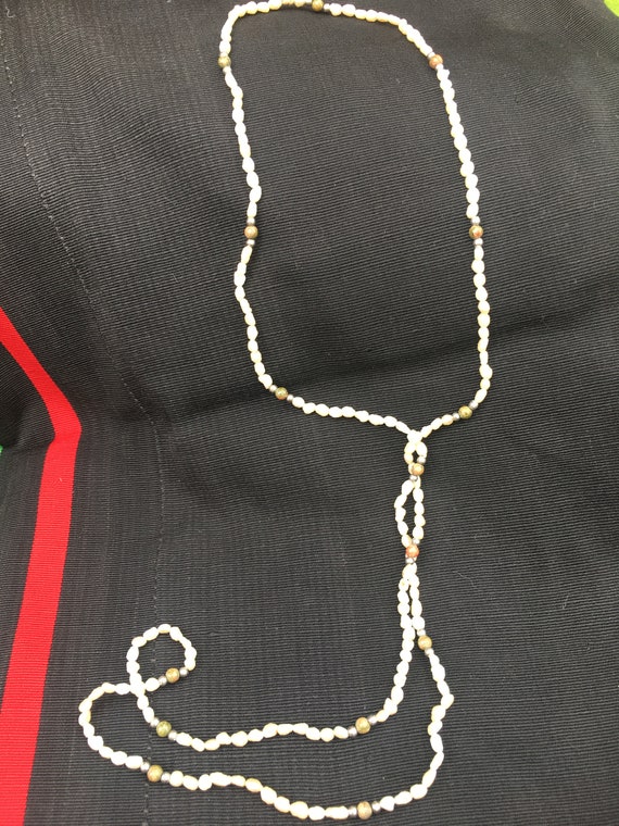 Vintage real freshwater pearl necklace with small… - image 3