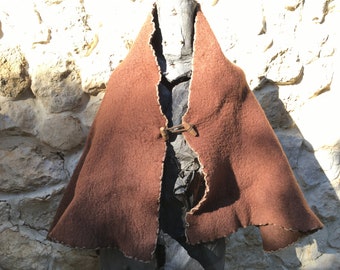 Vintage wool cape - very original handcraft - 1980s