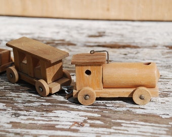 Wooden Railroad 50 years-1 wagon damaged-here as Wabi Sabi Object offered