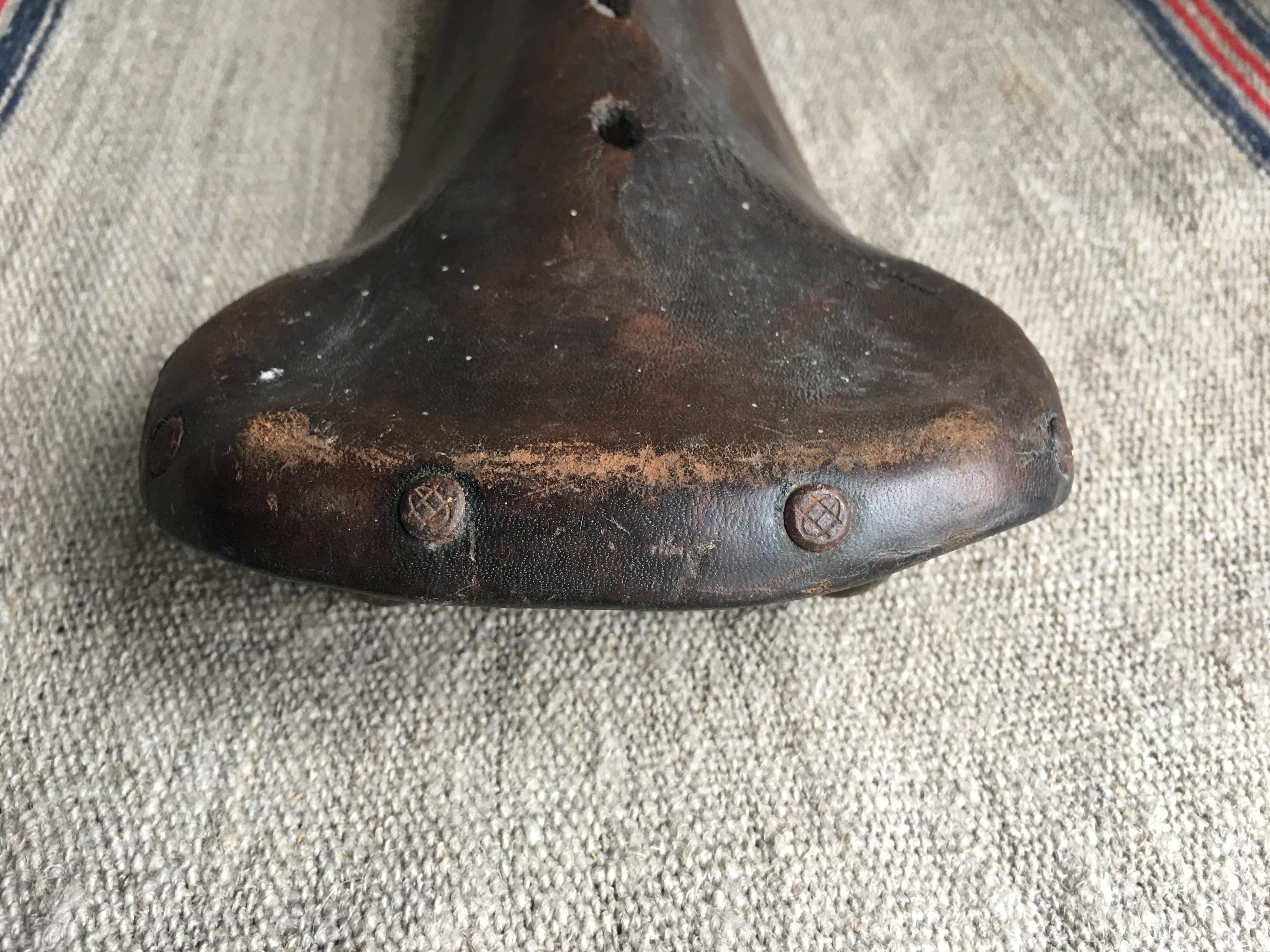 Vintage Leather Saddle 1970s Much Owned. the Original Logo is Hard to Make Out Brooks Etsy UK