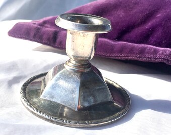 Vintage silver candlestick - 1960s - silversmith signature - several stamps, numbers - very beautifully crafted