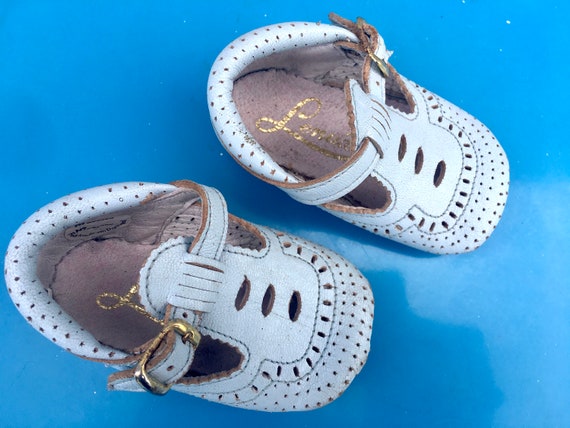 Vintage baby shoes 60s, Portugal, leather - image 3