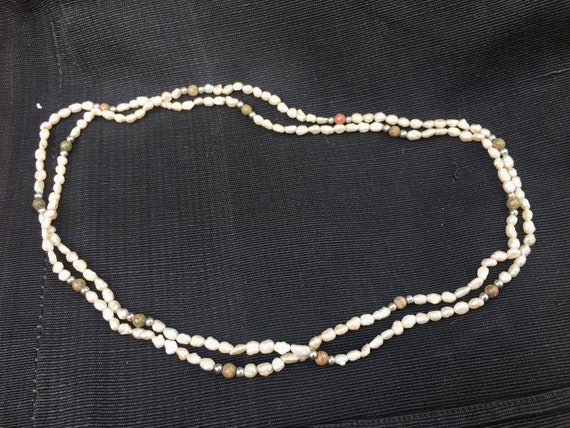 Vintage real freshwater pearl necklace with small… - image 4