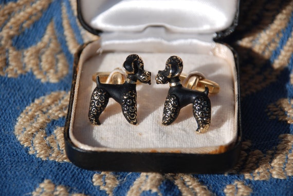 Cufflinks for him and him black poodle