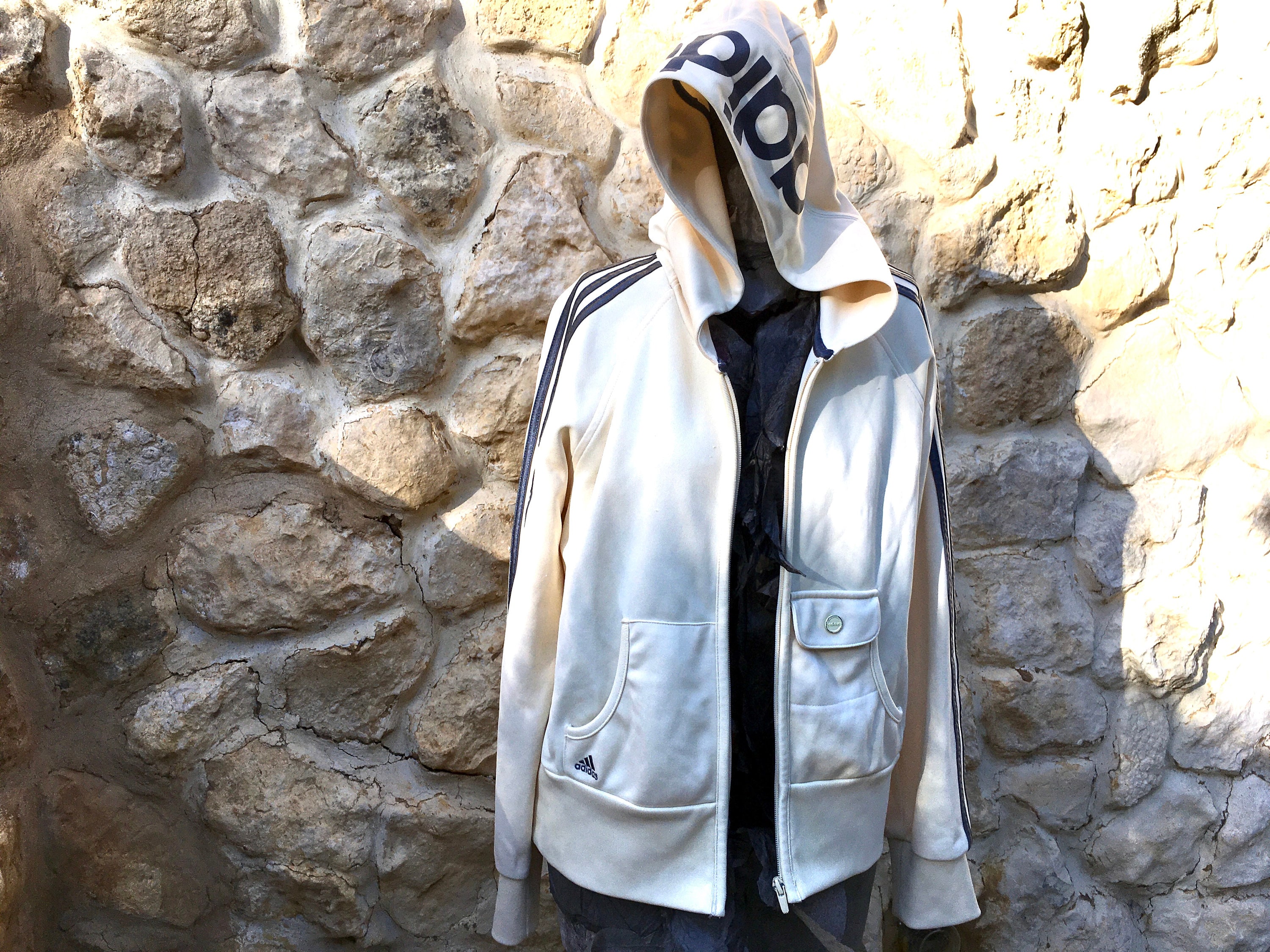 Vintage Adidas Hoodie Cream Colored 2000 - Etsy