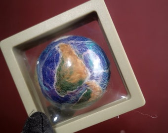 Earth miniature needle felted gift  Small planet