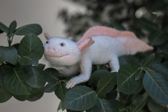 To Order Cute Axolotl Sculpture Figurineneedle Felted Triton Etsy
