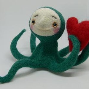 To order Octopus turquoise needle felted toy baby sea creatures enamored toys felted  animals  gift heart