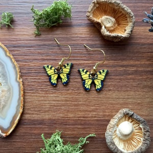 Yellow Butterfly Earrings | Yellow Earrings | Insect Jewellery
