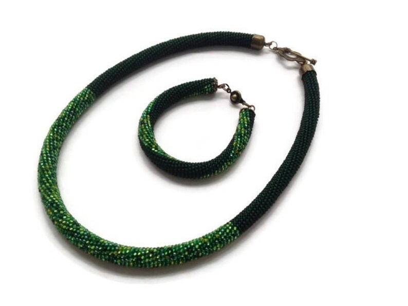 St Patrick/'s Day souvenir Jewelry Set Multicolored beads Dark Green color Gift to colleague Every day decoration Gift set Made with love