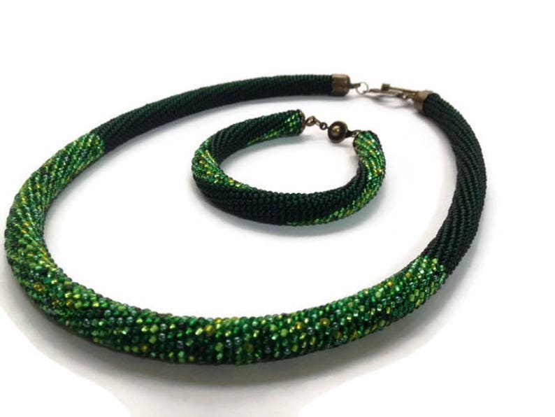 St Patrick/'s Day souvenir Jewelry Set Multicolored beads Dark Green color Gift to colleague Every day decoration Gift set Made with love