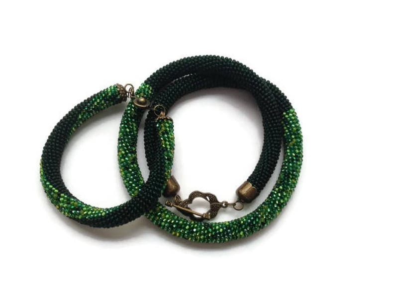 St Patrick/'s Day souvenir Jewelry Set Multicolored beads Dark Green color Gift to colleague Every day decoration Gift set Made with love