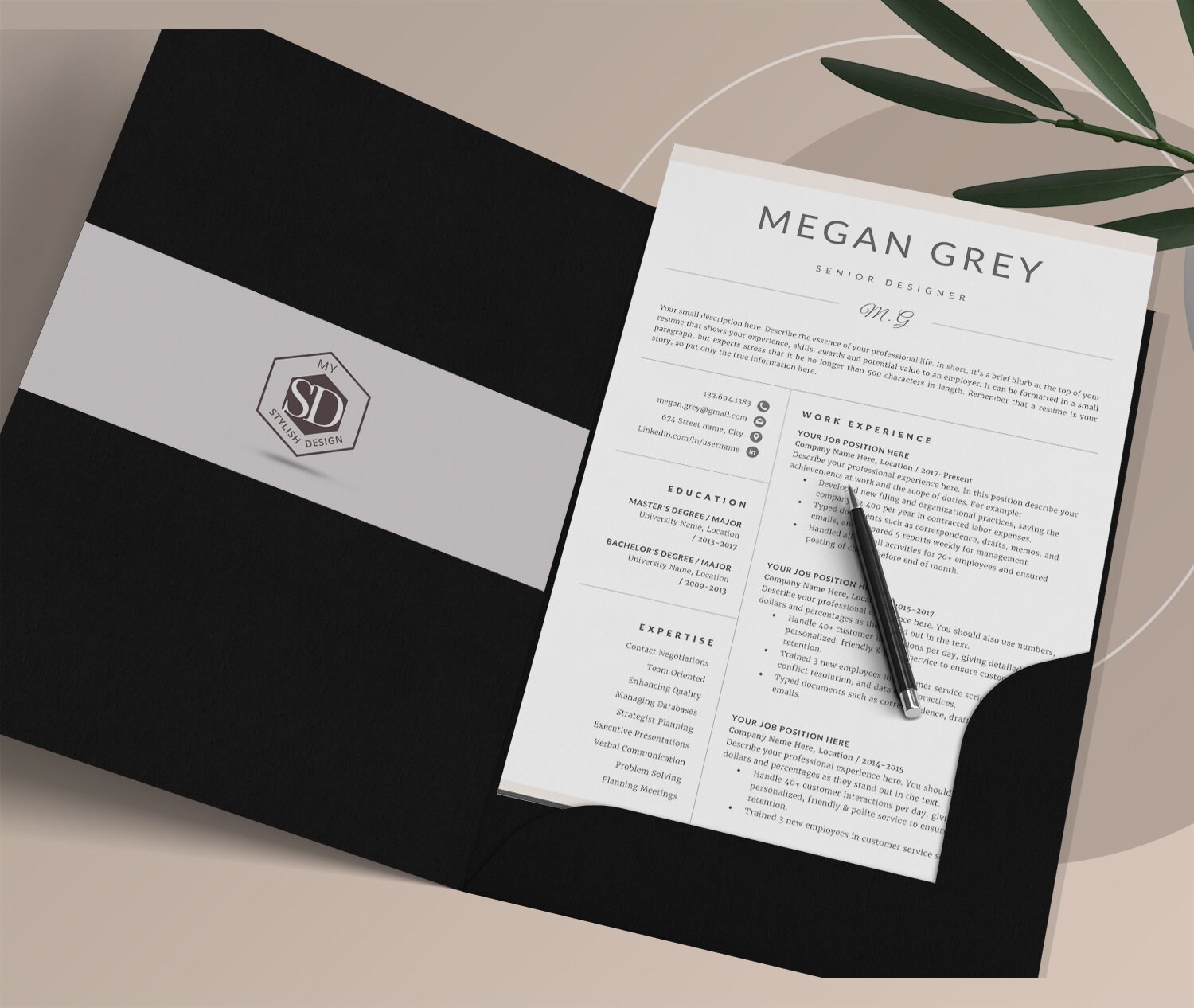 CV Template Cover Letter for MS Word Professional Clean Resume Template ...