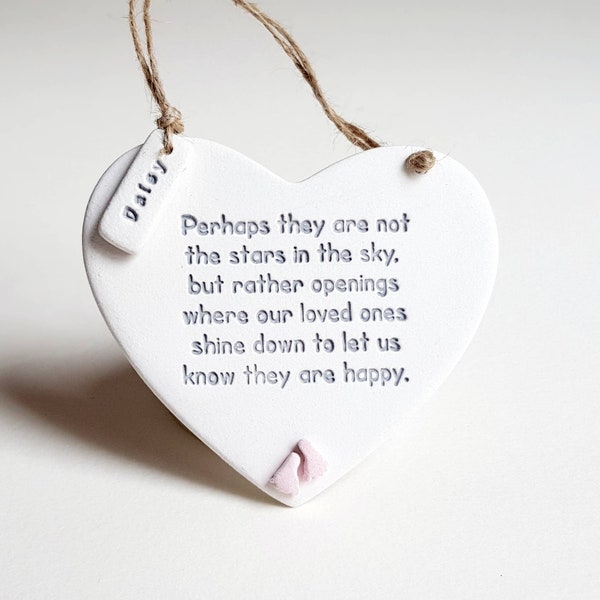 Eskimo proverb baby loss memorial keepsake gift- personalised heart plaque with footprints - in memory of angel baby