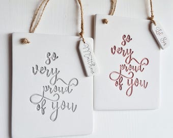 Proud of you personalised keepsake gift - meaningful ornament to show your pride