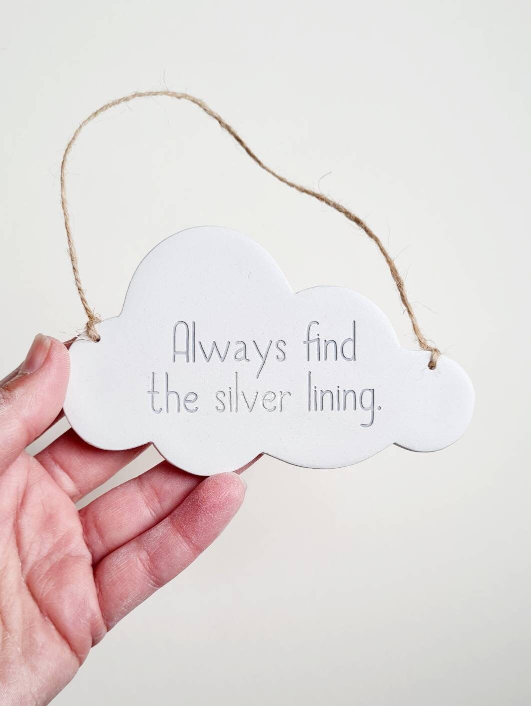 Always Find the Silver Lining Cloud Keepsake - Handmade Positive Quote ...