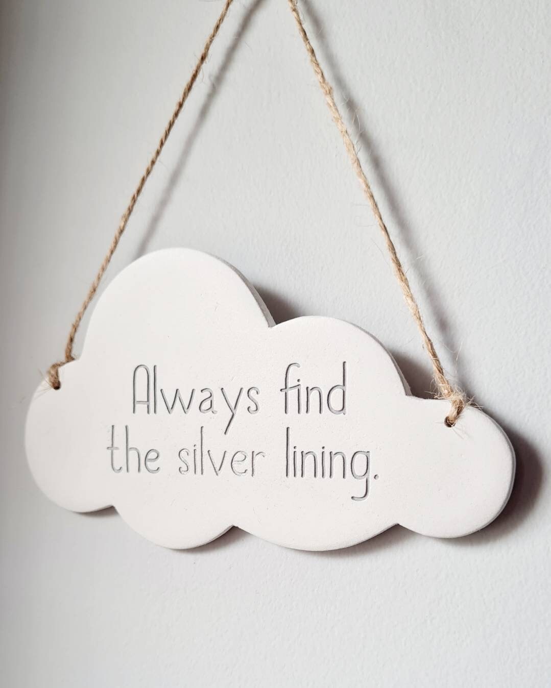 Always Find the Silver Lining Cloud Keepsake - Handmade Positive Quote ...