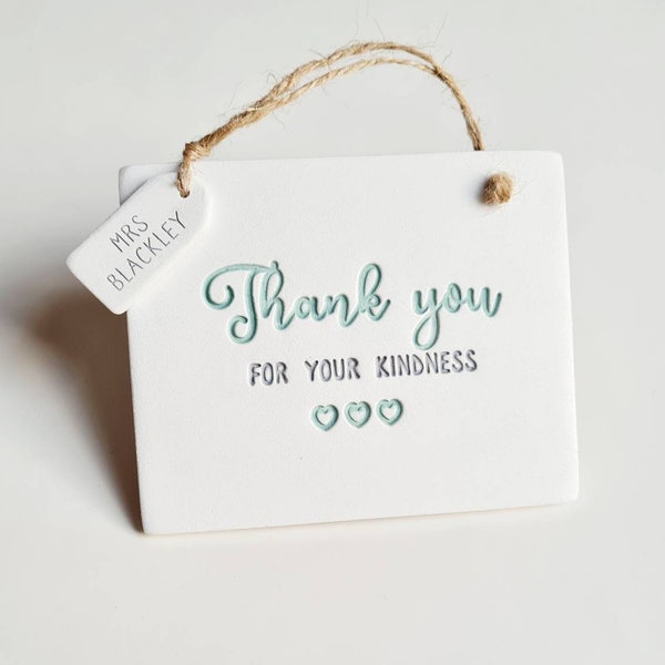 Kindness thank you keepsake gift - personalised thanks for being so kind ornament - thoughtful gift for someone special