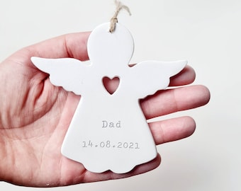 Personalised memorial angel ornament - bereavement -  baby loss - angel in heaven- sympathy gift - in memory - angel keepsake